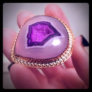 Purple Druzy Ring